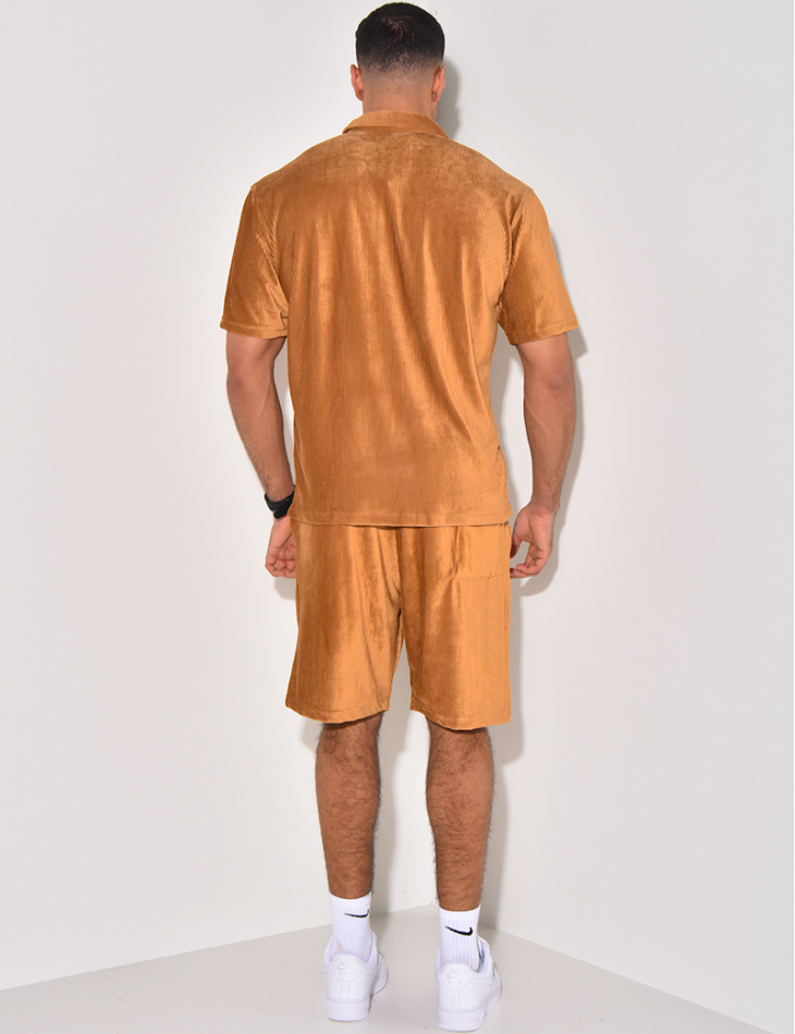 Ensemble chemise et short en velours