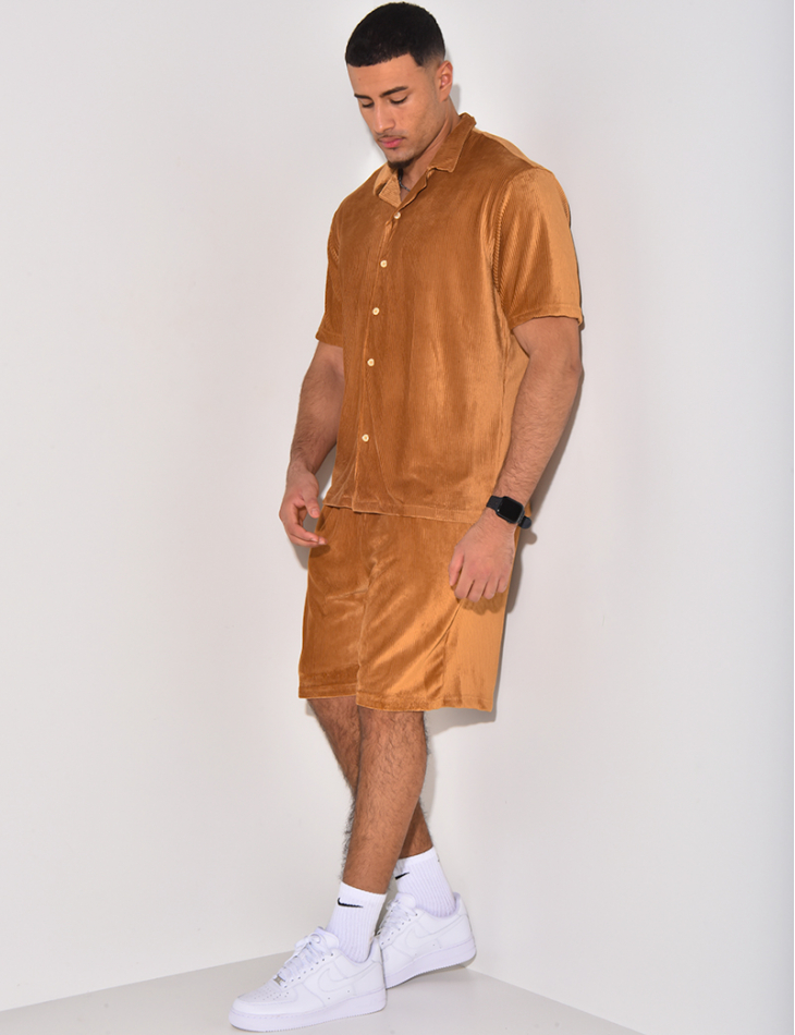 Ensemble chemise et short en velours