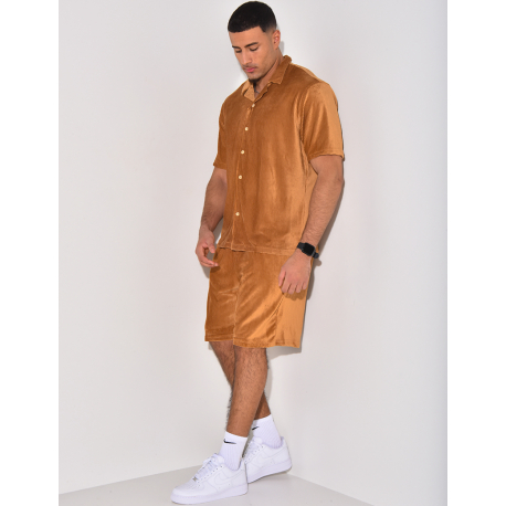 Ensemble chemise et short en velours