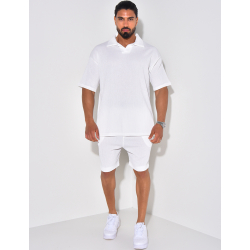 Ensemble short et polo texturé Ensemble short et polo texturé