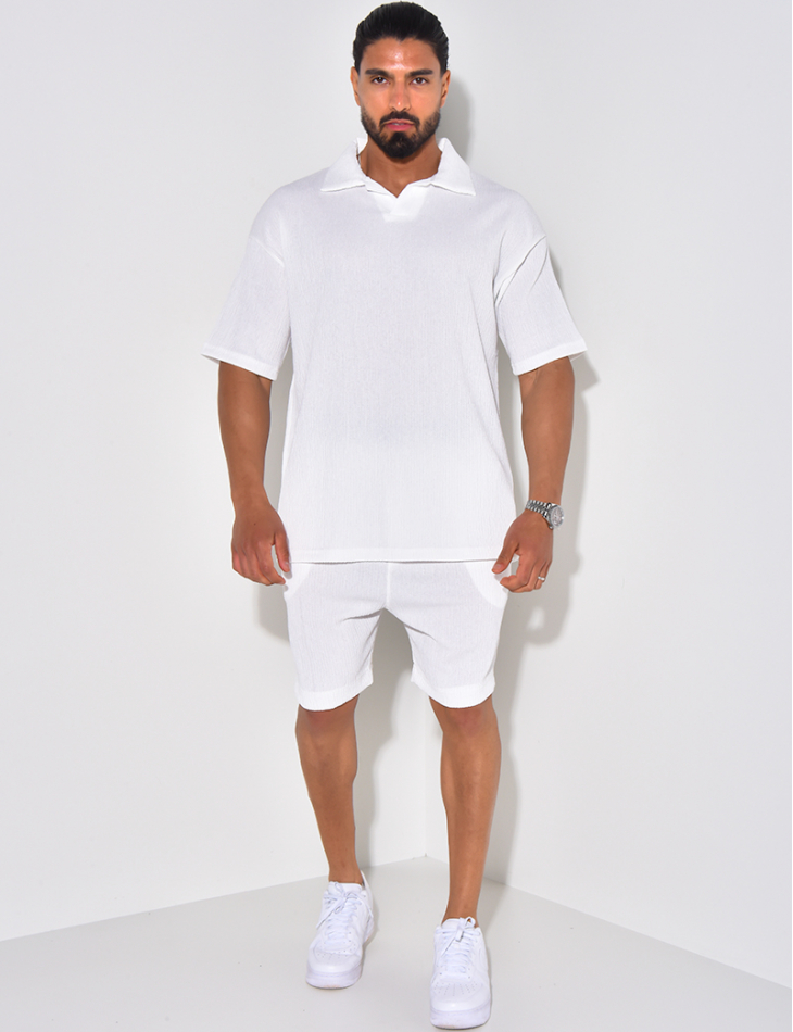 Ensemble short et polo texturé Ensemble short et polo texturé