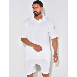 Ensemble short et polo texturé Ensemble short et polo texturé