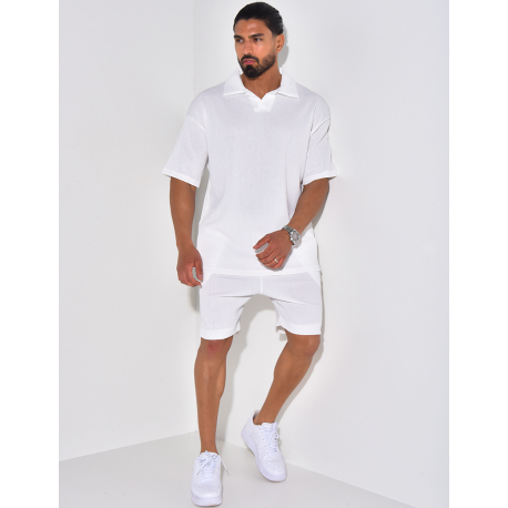 Ensemble short et polo texturé Ensemble short et polo texturé