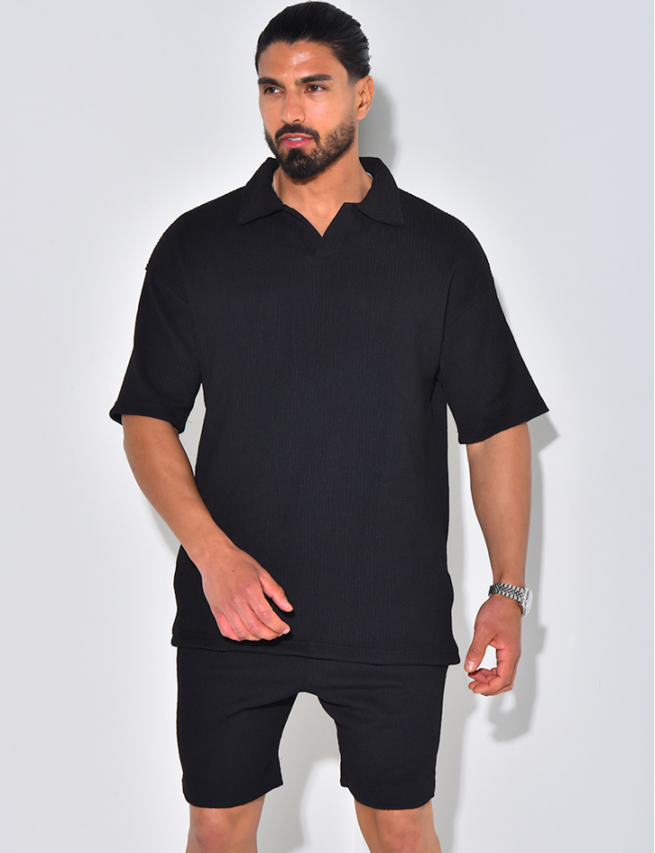 Ensemble short et polo texturé Ensemble short et polo texturé