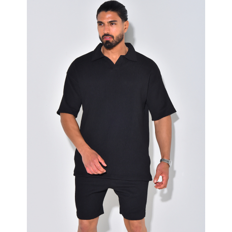 Ensemble short et polo texturé Ensemble short et polo texturé
