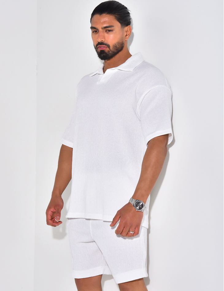 Ensemble short et polo texturé Ensemble short et polo texturé