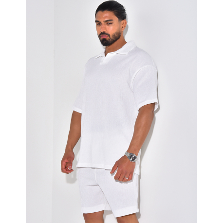 Ensemble short et polo texturé Ensemble short et polo texturé