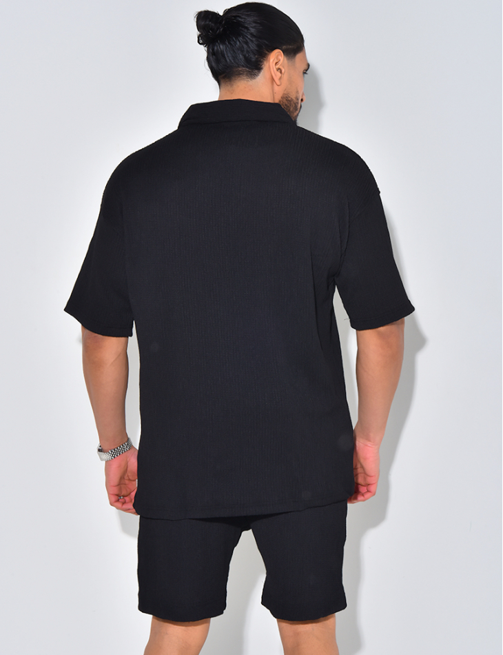 Ensemble short et polo texturé Ensemble short et polo texturé