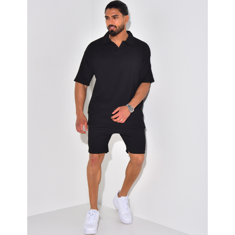 Ensemble short et polo texturé Ensemble short et polo texturé