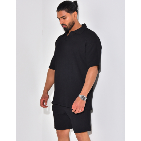 Ensemble short et polo texturé Ensemble short et polo texturé