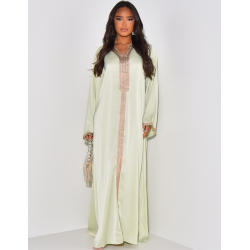  Abaya with gold embroidery