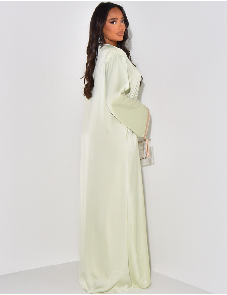  Abaya with gold embroidery