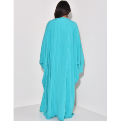 Texturiertes Ensemble aus langem Kimono und gerader Hose.