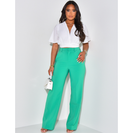 Straight-leg tailored trousers