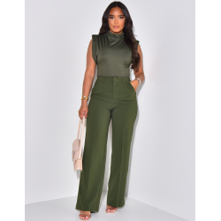 Straight-leg tailored trousers