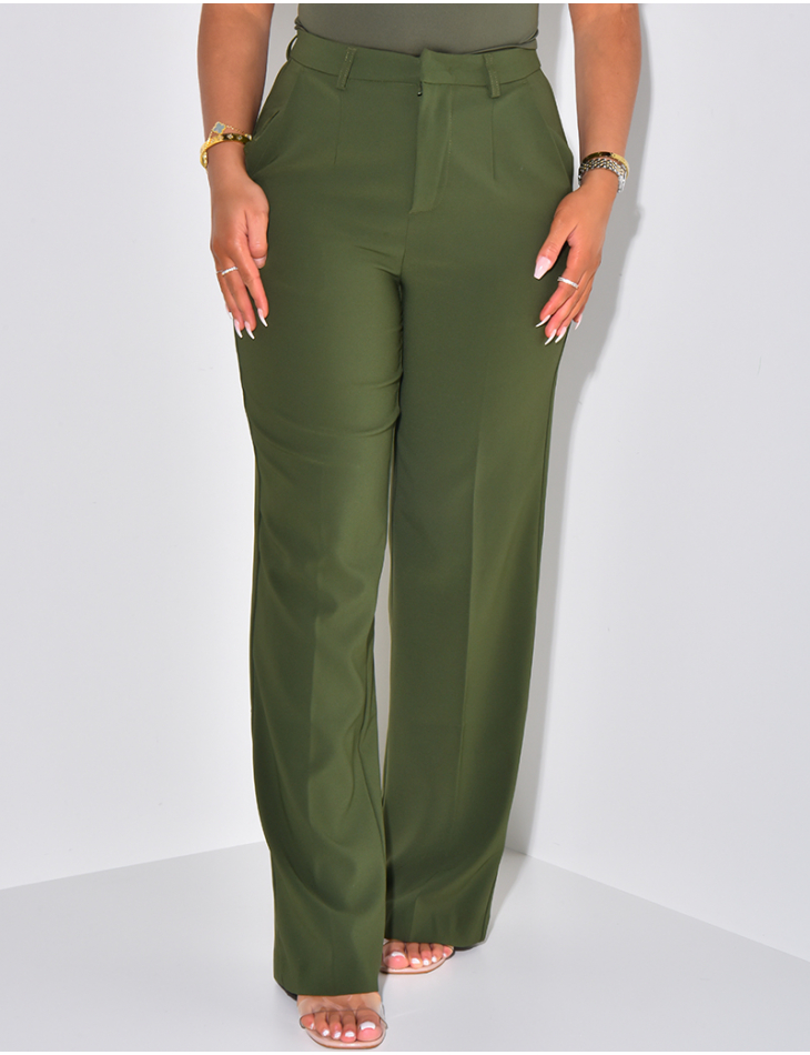 Straight-leg tailored trousers