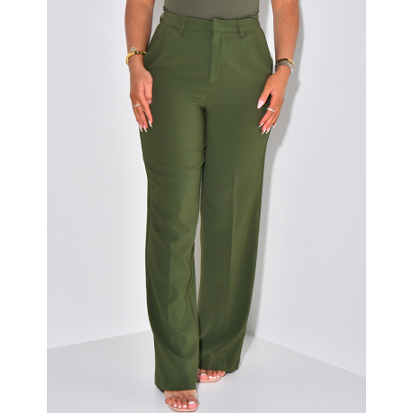 Straight-leg tailored trousers