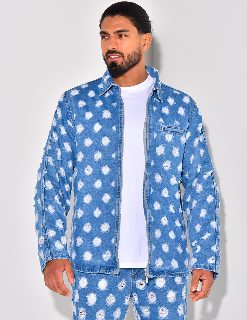 Veste en jeans destroy