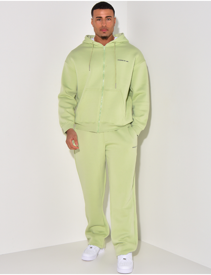 Ensemble pantalon et veste zippée molletonné "Essence of life" Ensemble pantalon et veste zippée molletonné "Essence of life"