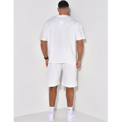 Ensemble short et t-shirt à broderie floral  Ensemble short et t-shirt à broderie floral