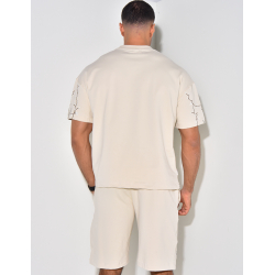   Floral Embroidery Shorts and T-Shirt Set