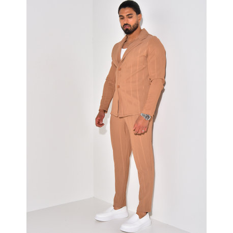 Strukturiertes Set aus Hose und Hemd Strukturiertes Set aus Hose und Hemd