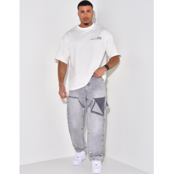 Jeans with snap inserts Jeans with snap inserts