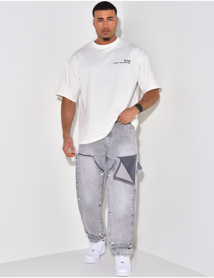 Jeans with snap inserts Jeans with snap inserts