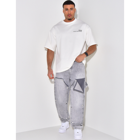 Jeans with snap inserts Jeans with snap inserts