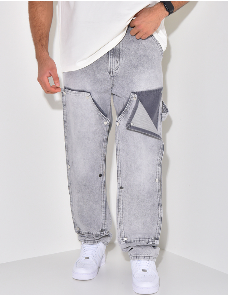 Jeans with snap inserts Jeans with snap inserts