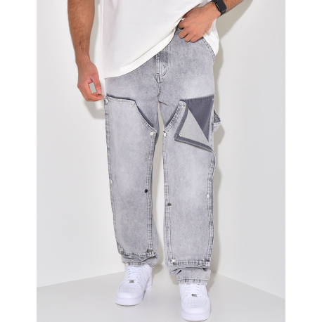 Jeans with snap inserts Jeans with snap inserts