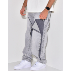 Jeans with snap inserts Jeans with snap inserts