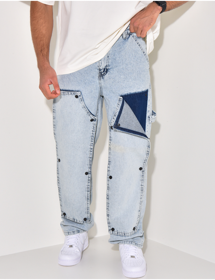 Jeans mit Druckknopfeinsätzen Jeans mit Druckknopfeinsätzen