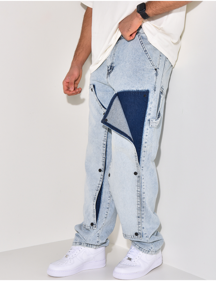 Jeans mit Druckknopfeinsätzen