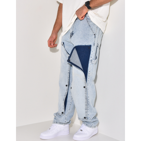 Jeans mit Druckknopfeinsätzen