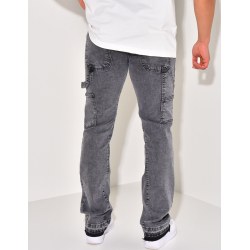 Jeans with panels and stains