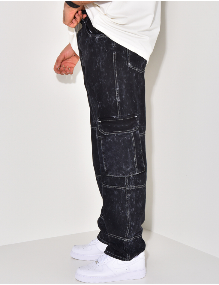 Jeans à poches effet tâché Jeans à poches effet tâché