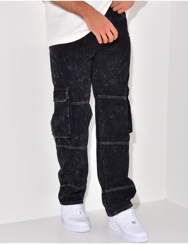 Jeans à poches effet tâché Jeans à poches effet tâché
