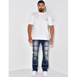 Jeans délavé à empiècements Jeans délavé à empiècements