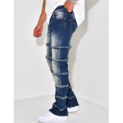 Jeans délavé à empiècements Jeans délavé à empiècements
