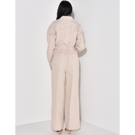 Combinaison longue à boutons dorés & poches cargo Combinaison longue à boutons dorés & poches cargo