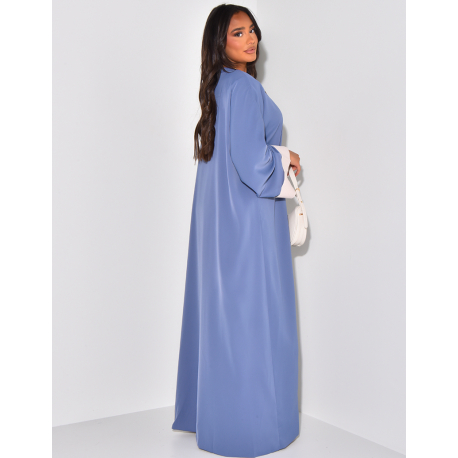 Lined kimono with contrasting trim