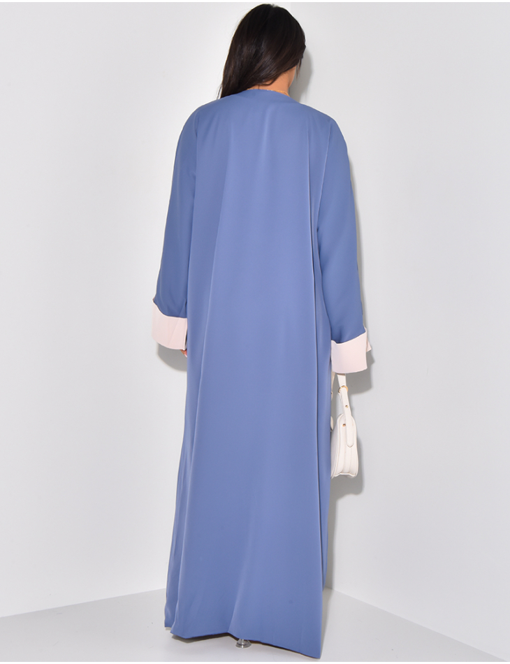 Lined kimono with contrasting trim