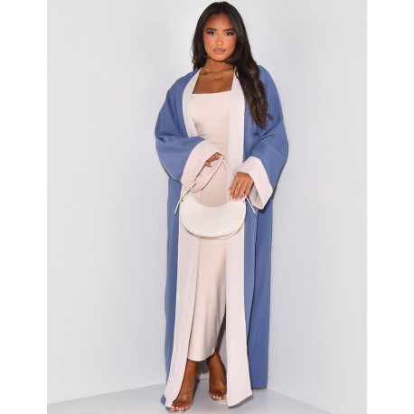 Kimono doublé à bordures contrastantes