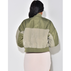 Short two-tone waterproof bomber jacket Short two-tone waterproof bomber jacket