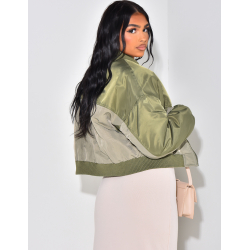 Short two-tone waterproof bomber jacket Short two-tone waterproof bomber jacket