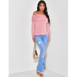 Jeans pattes d'eph destroy