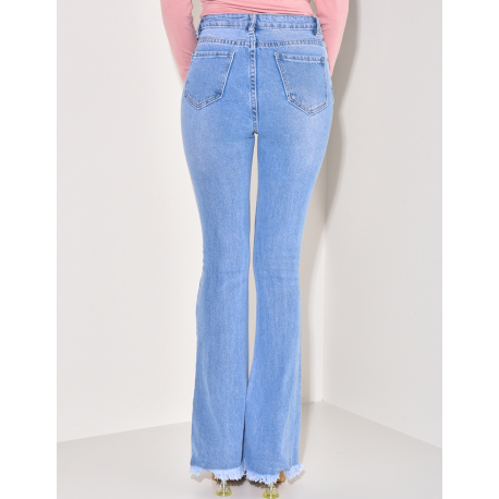 Jeans pattes d'eph destroy