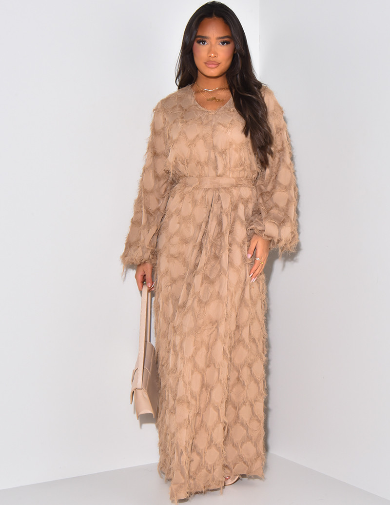 Robe à franges avec ceinture