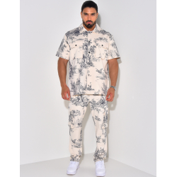 Ensemble pantalon et chemise manche courtes à motifs Ensemble pantalon et chemise manche courtes à motifs